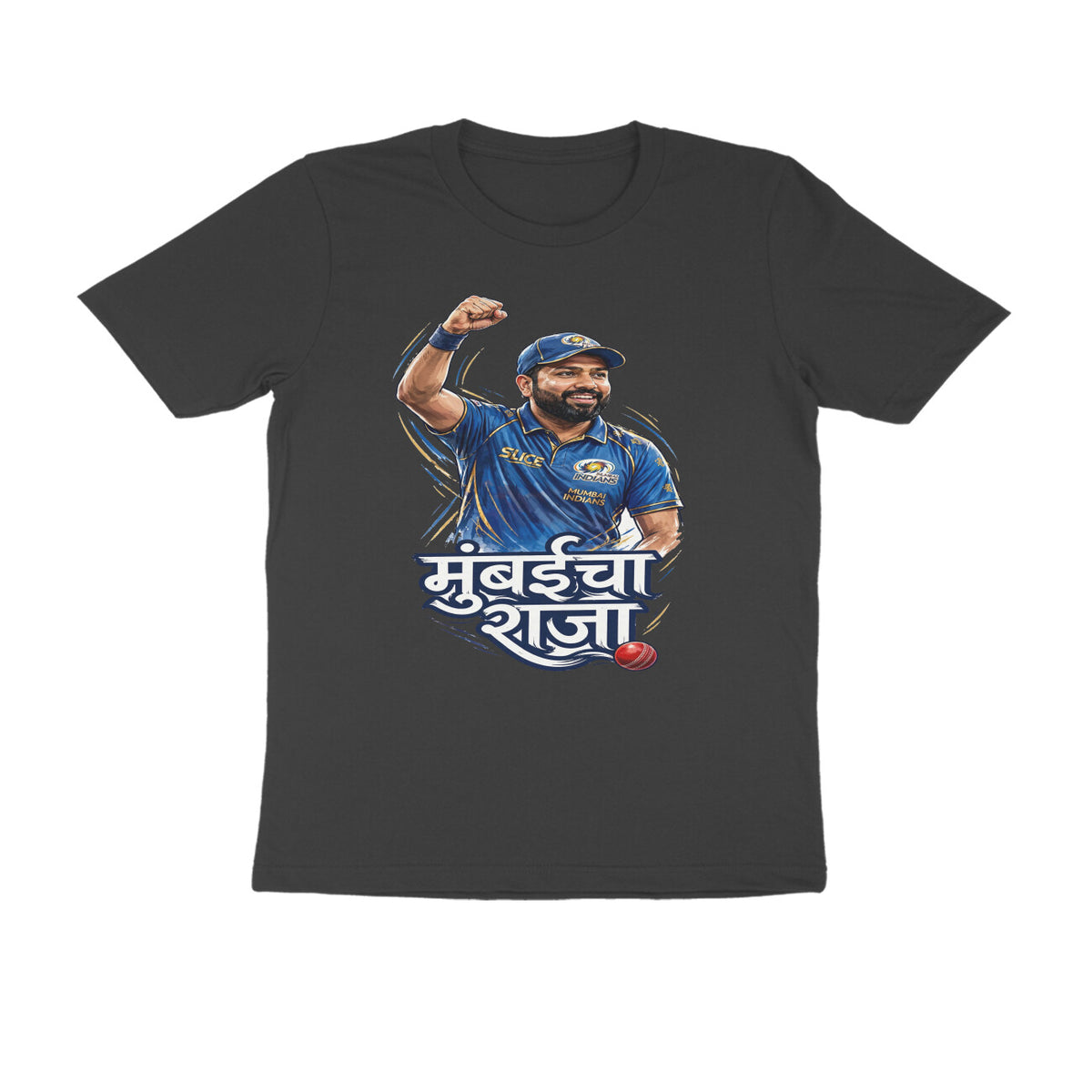 Mumbaicha Raja Rohit Sharma T-Shirt - Black
